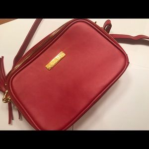 JOY & IMAN Leather Crossbody Red/Gold