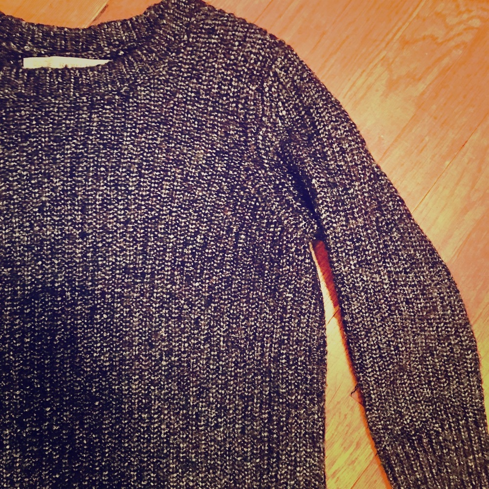 Rachel Roy black and silver wool sweater tunic