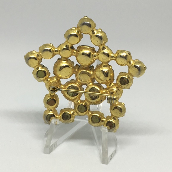Vintage Star Aurora Borealis Rhinestone Brooch Pin - Picture 2 of 3