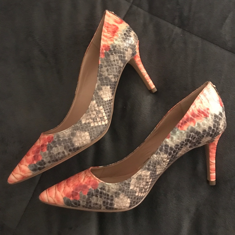 Snakeskin BCBG Heels