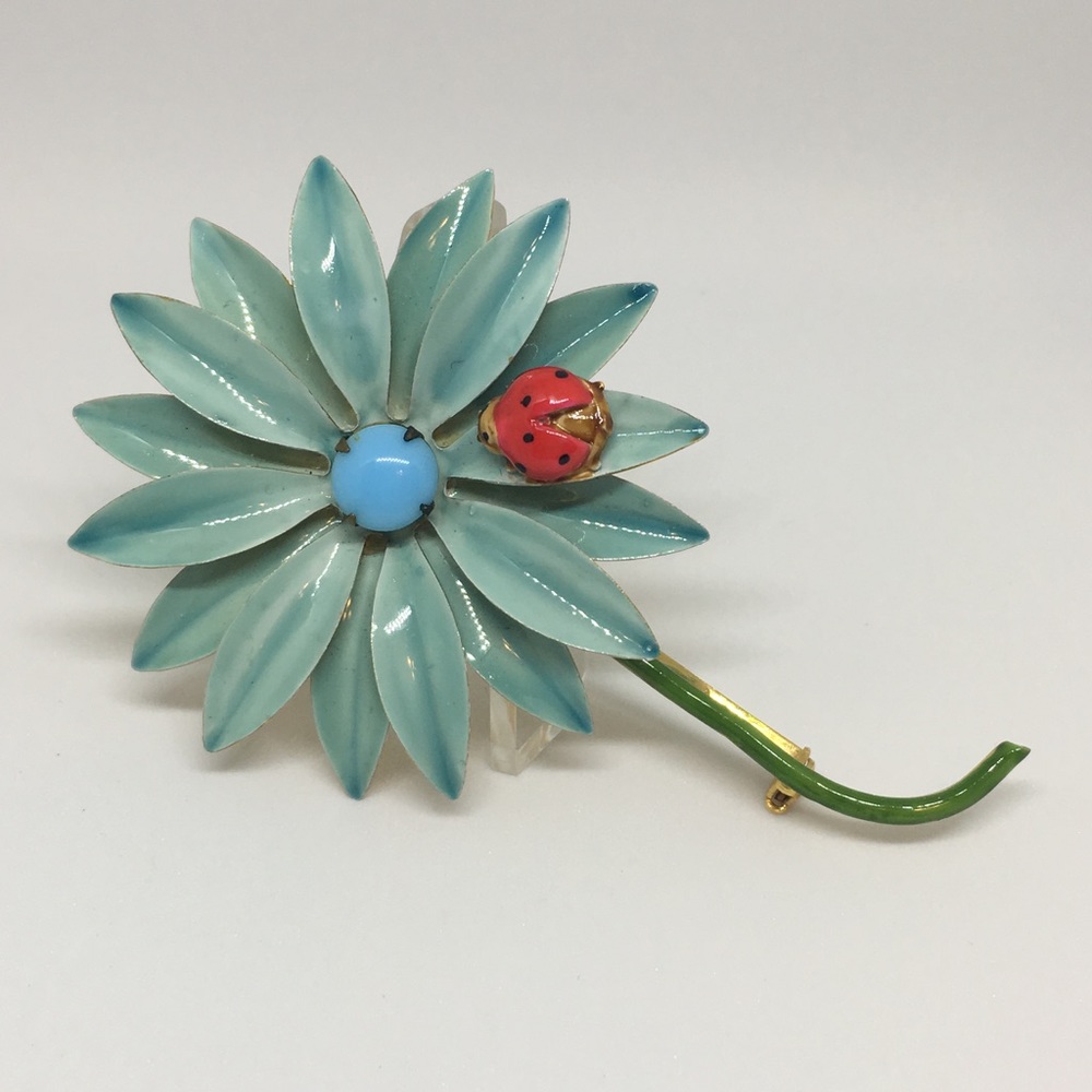 Vintage Original By Robert Enamel Flower Brooch