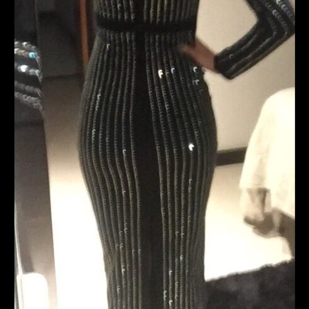 Nwt long sleeve Rhinstone bling midi dress - Picture 4 of 4