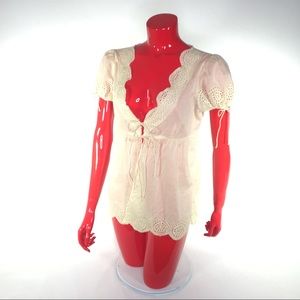 Bellekat Muslin Double Tie Blouse Med
