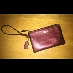 Coach Small Leather Wristlet - Shiny