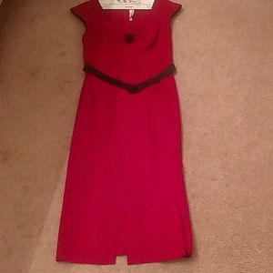 Stop staring red and black polka dot dress