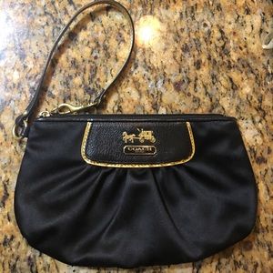 Black and Gold Coach Wristlet