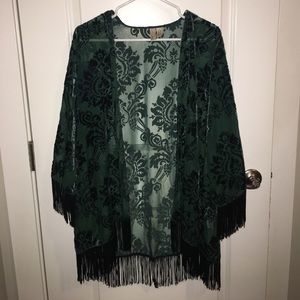 Fringe kimono