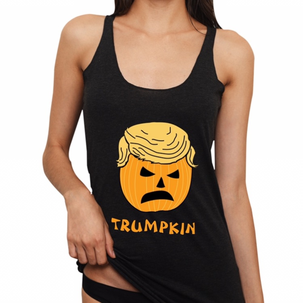 Donald Trump Trumpkin Funny Halloween Tank Top