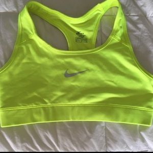 Yellow Nike sports bra