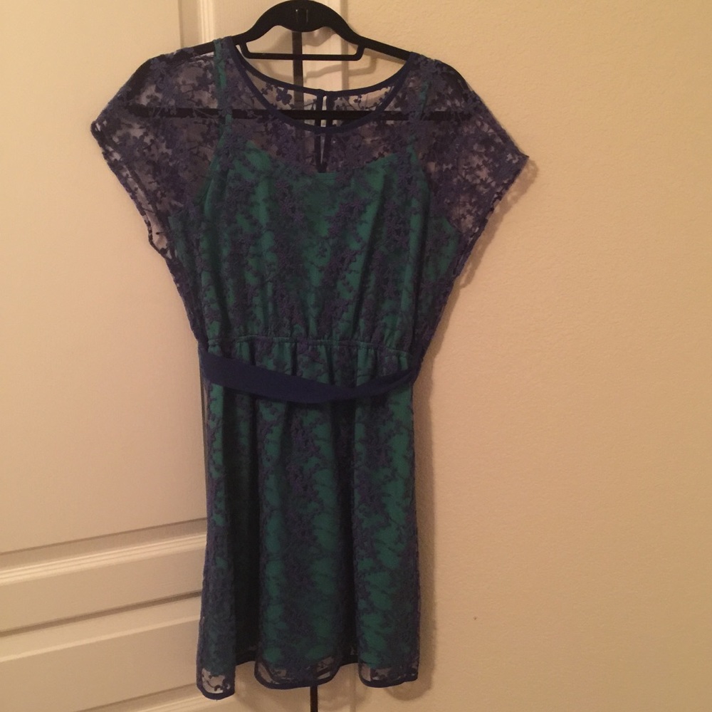 Lace overlay dress