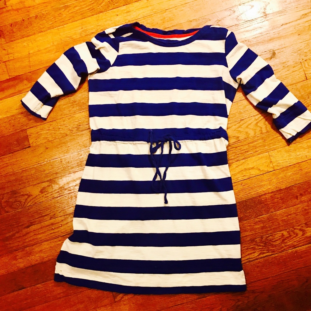Navy and cream striped dress