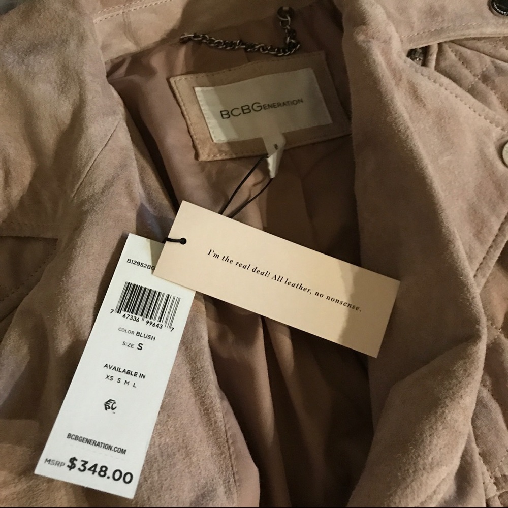 BCBGeneration Suede Leather Motorcycle Jacket NEW - Picture 4 of 4