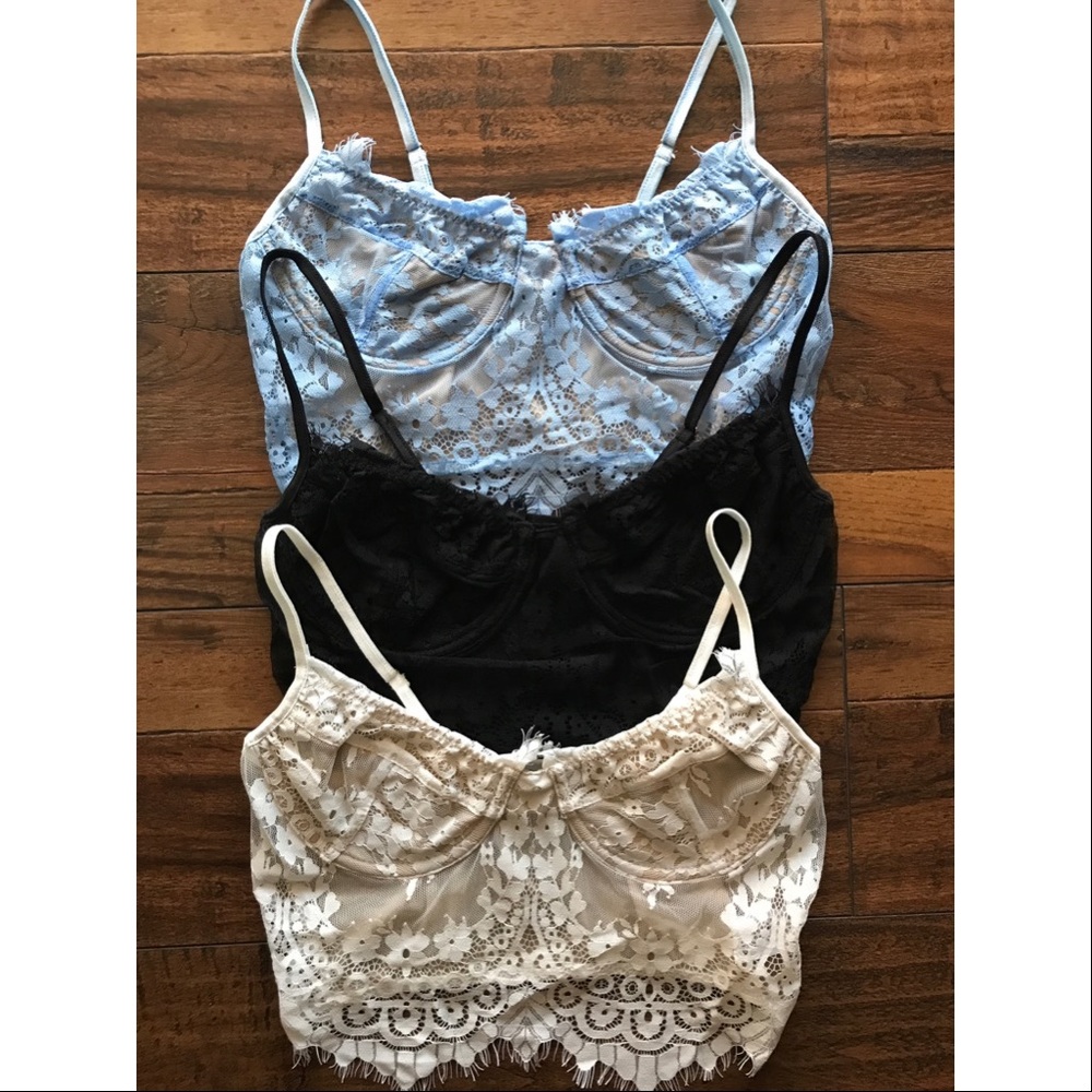 Lace bralette crop tops