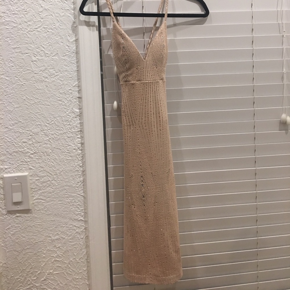 Blush midi cocktail dress