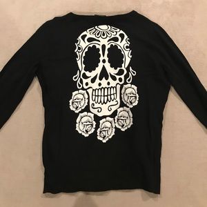 Girls Medium Hot Topic Roses and Skulls Cardigan