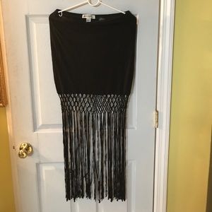 Black H&M fringe Coachella Skirt