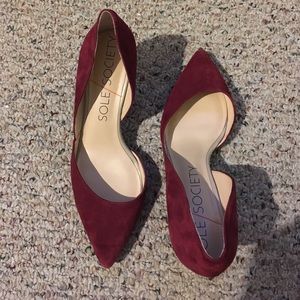 Sole Society burgundy suede heels size 9.5