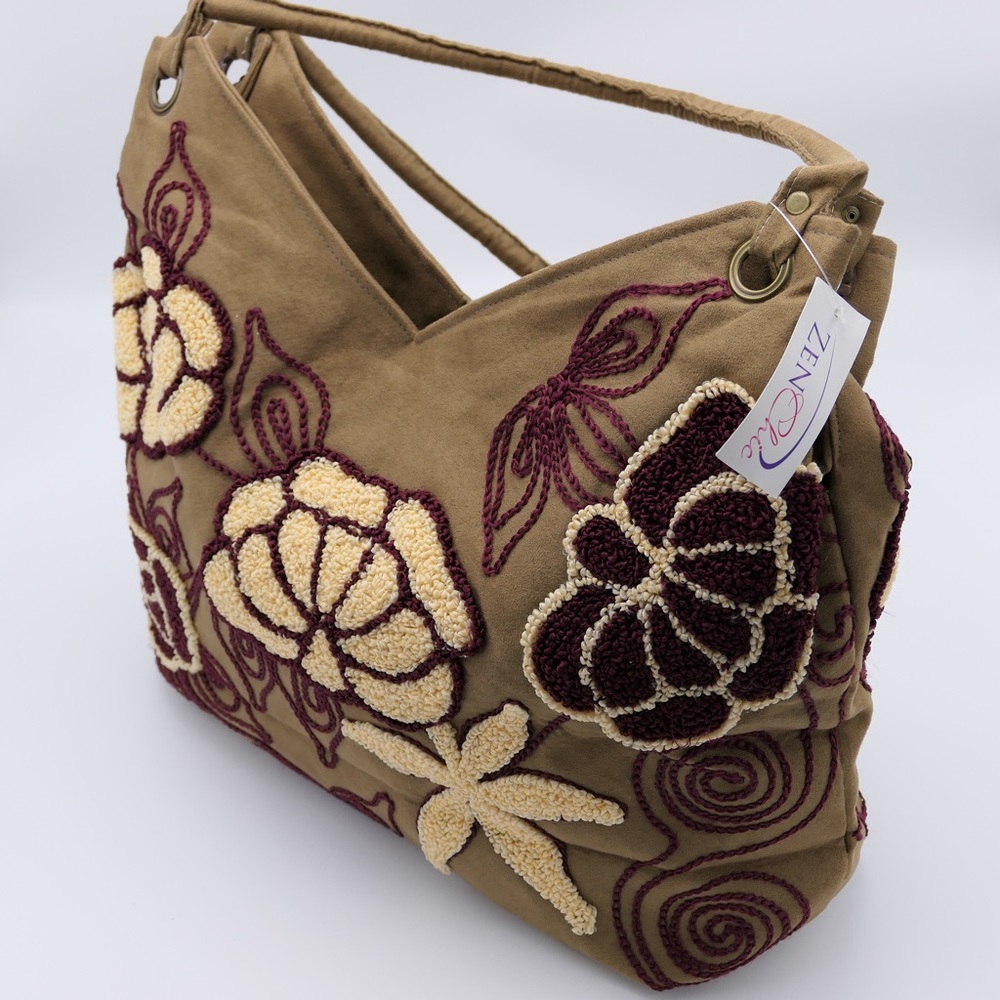 NWT Boutique microfiber fabric hobo bag
