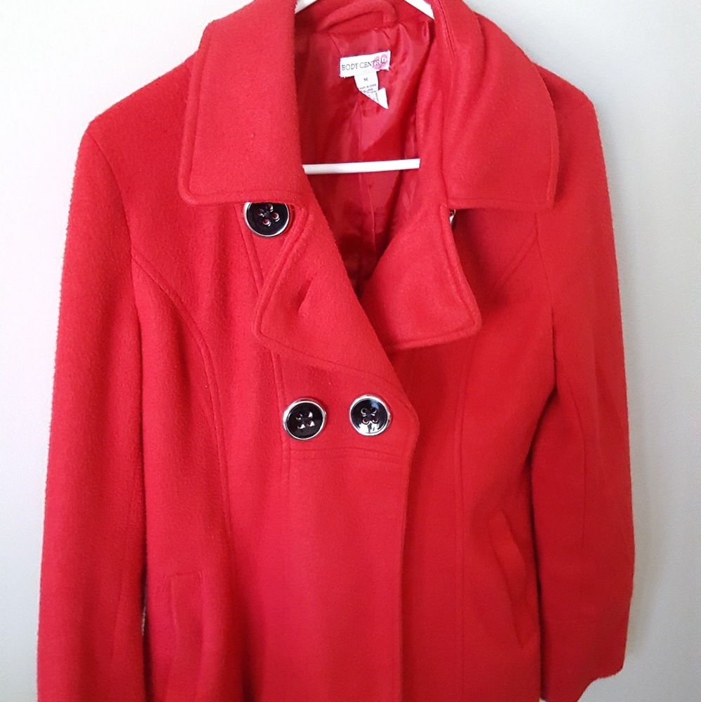 Body Central Red Pea Coat S/M