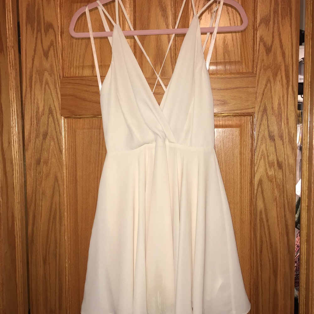 Like new- off white/blush dress with strappy back