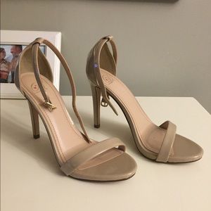 Nude strappy heels