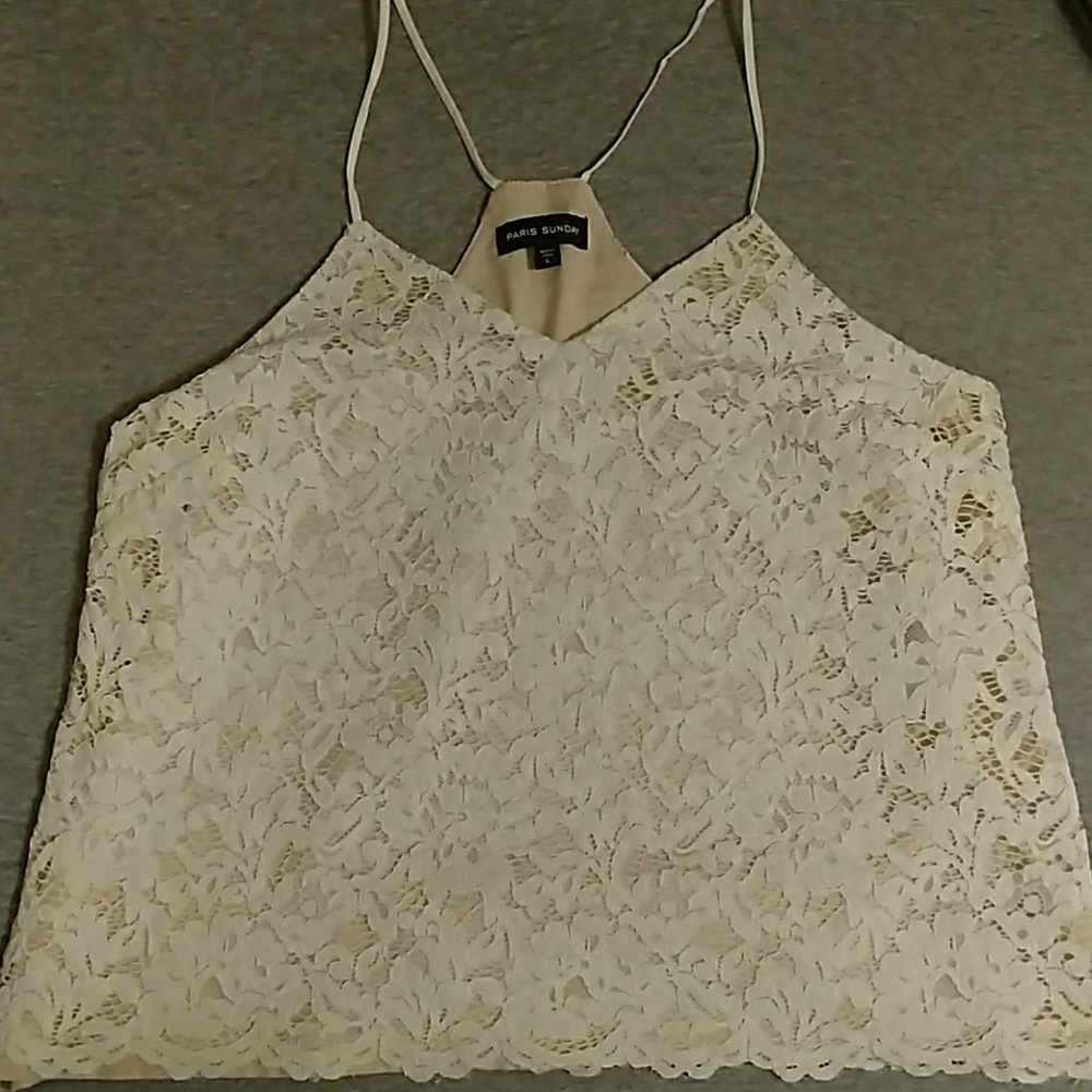 Ivory lace tank top