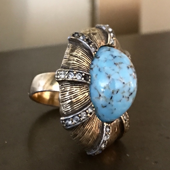 Vintage Turquoise Cocktail Ring - Picture 1 of 3