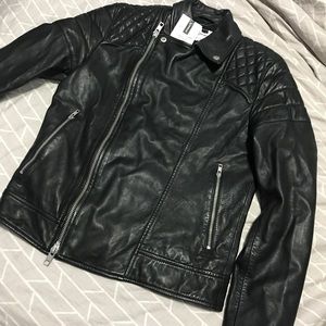 NWOT topman leather biker jacket