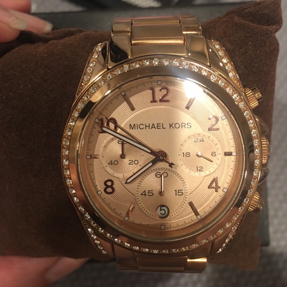 Michael more rose gold watch