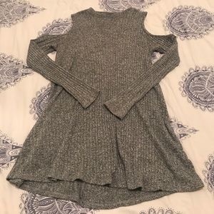 Long Sleeve Mini Dress with Shoulder Cut Outs