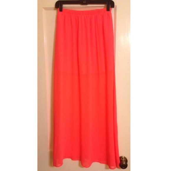 Hot Pink Maxi Skirt - Picture 2 of 3