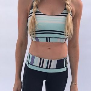 Lululemon sports bra - Navy and aqua stripes