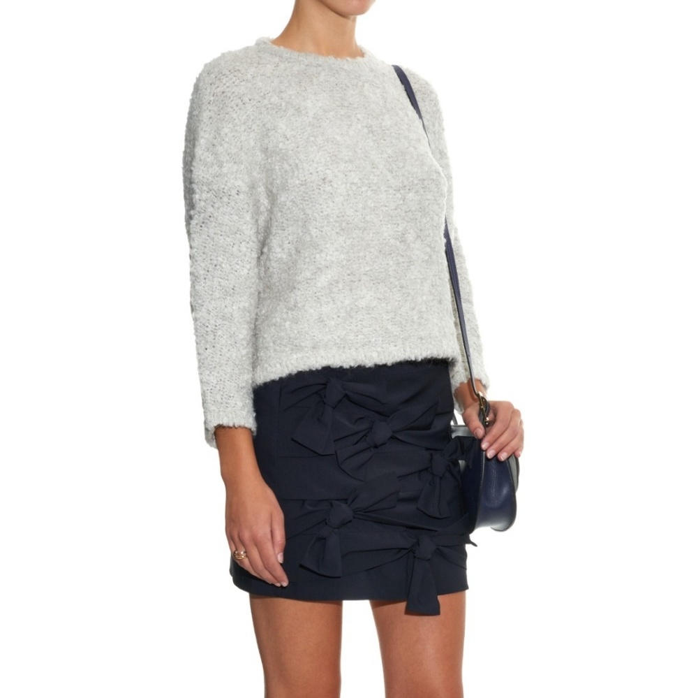 NWOT TIBI Bow-front Navy Mini Skirt