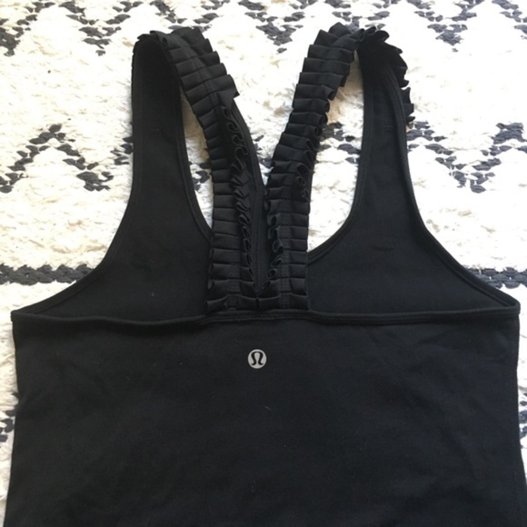 lululemon athletica Tops - Lululemon Black Rare Ruffle Tank