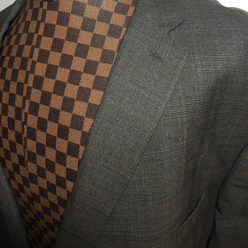 Michael Kors -Gray Wool Plaid Lined Blazer 60L NWT