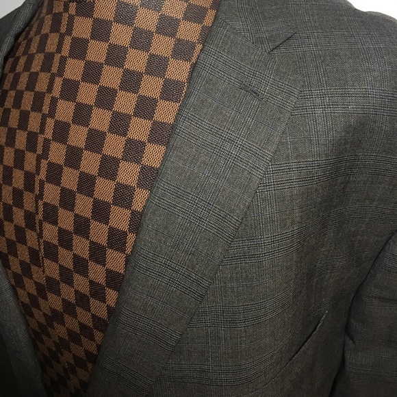 Michael Kors -Gray Wool Plaid Lined Blazer 60L NWT