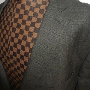 Michael Kors -Gray Wool Plaid Lined Blazer 60L NWT