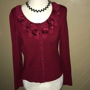 🌹 Beautiful WHBM Rose Cardigan 🌹