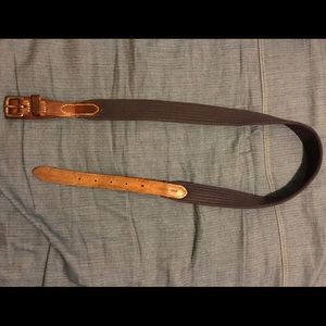 Ralph Lauren belt - Brown leather and blue cotton