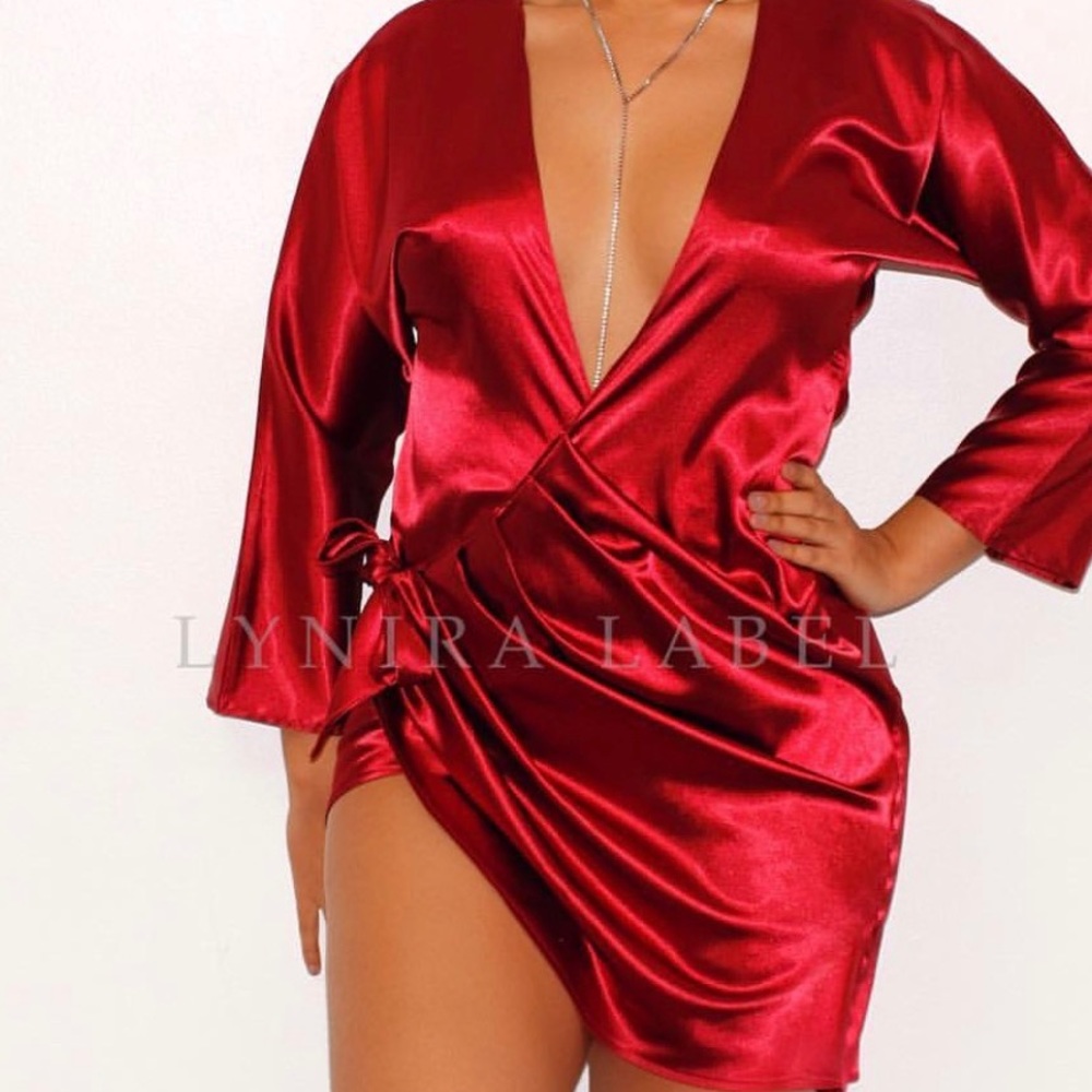 Satin Wrap Dress