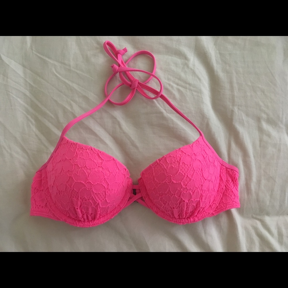 Bright pink bikini top