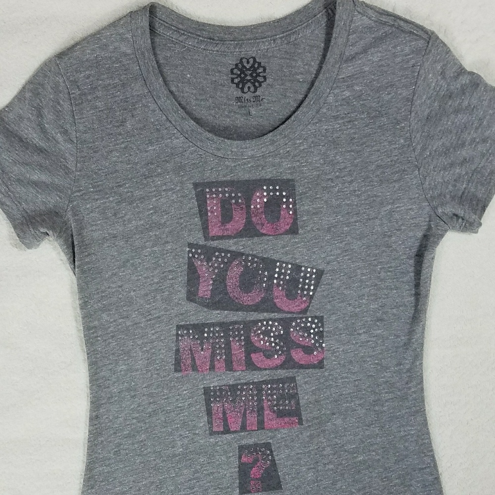 Ladies Size Large Miss Me Fitted Tee