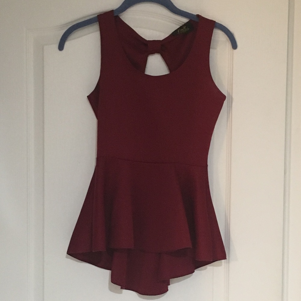 Wine/Garnet colored peplum top