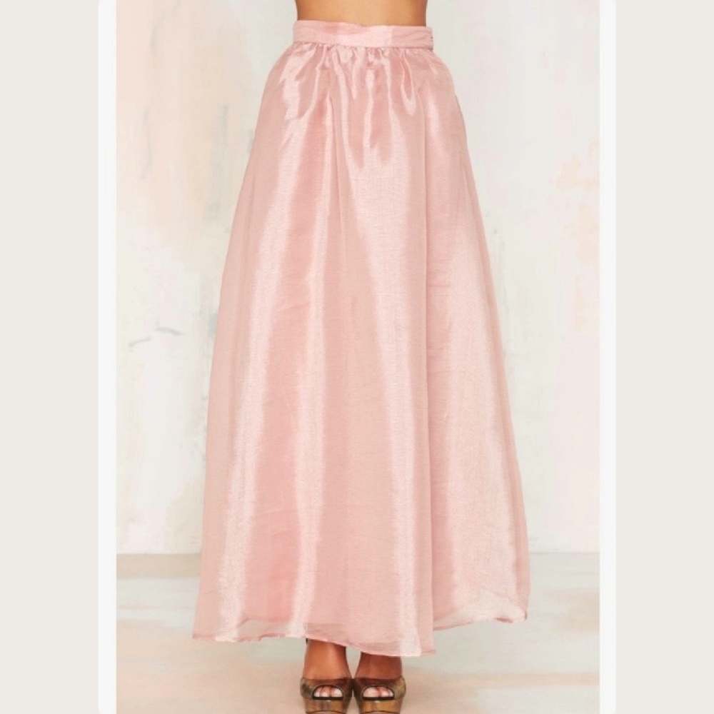 NWT LUCCA pink A line maxi skirt