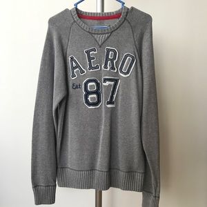 Aeropostale Gray Sweater Aero Est 87 Stitched XL
