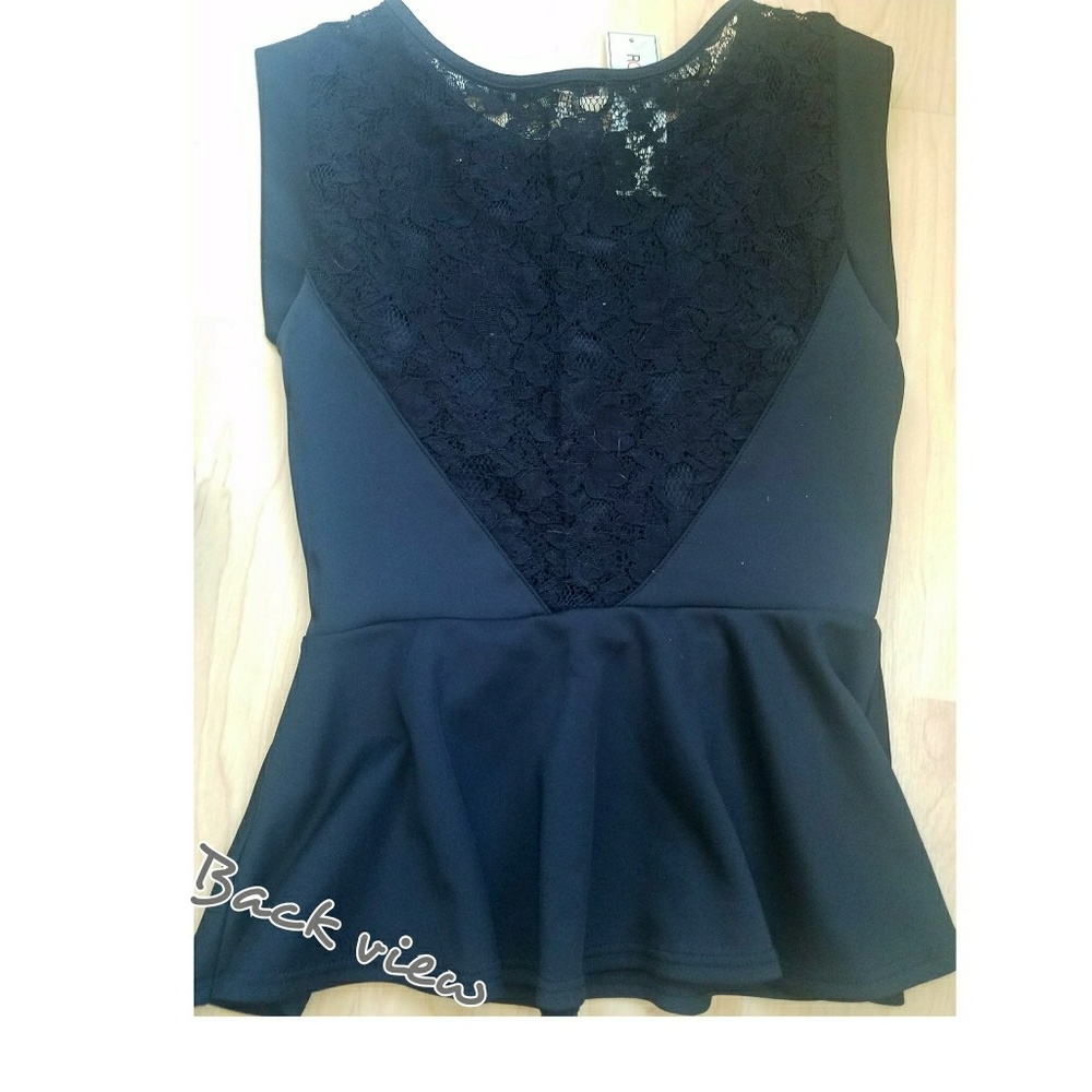 Black Peplum Top. - Picture 3 of 4