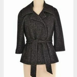 NWOT Ann Taylor Black Marled Wrap Style Coat