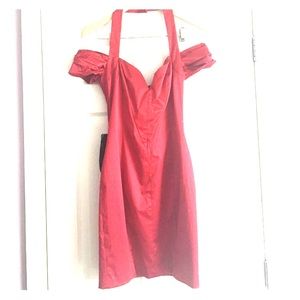 NWT BEBE RED CLASSIC SILK DRESS