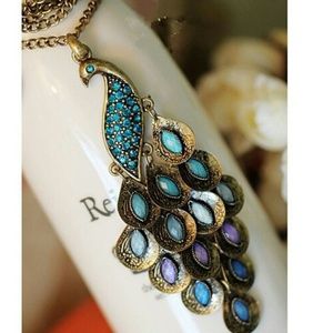 NEW Peacock Crystal Necklace
