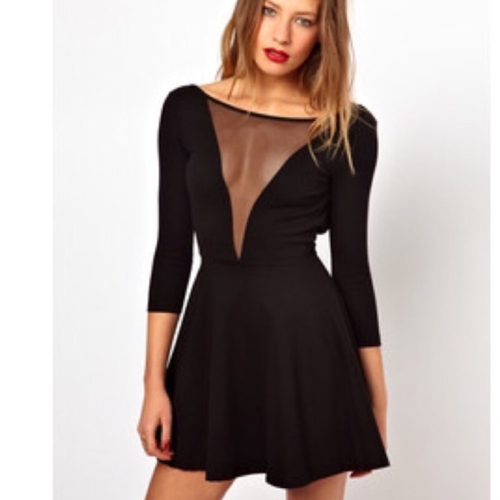American Apparel Black Gloria Skater Dress